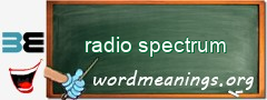 WordMeaning blackboard for radio spectrum